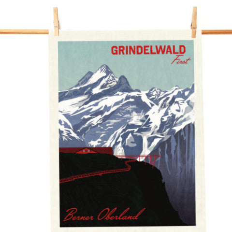 s.wert Geschirrtuch Berner Oberland Grindelwald, Mehrfarbig