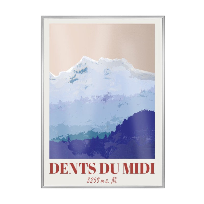 s.wert Poster Wallis Dents du Midi, A3