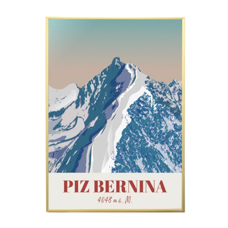 s.wert Poster Graubünden Piz Bernina, A3