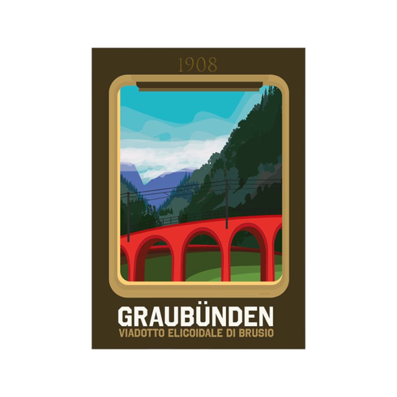 s.wert Poster Graubünden Kreisviadukt Brusio, A2