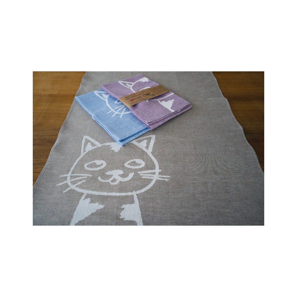 MEYER-MAYOR Geschirrtuch Katze Comic, Lavanda
