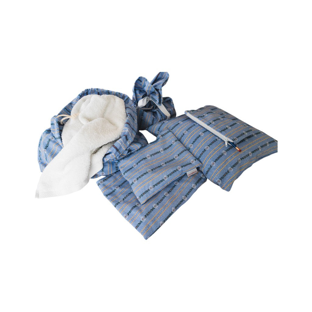 KULTSCHTOFF Wäschesack Edelweiss blau, gross, 50 lt.