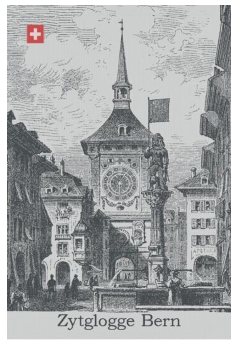 KULTSCHTOFF Küchentuch Zytglogge Bern Scherli, Grau
