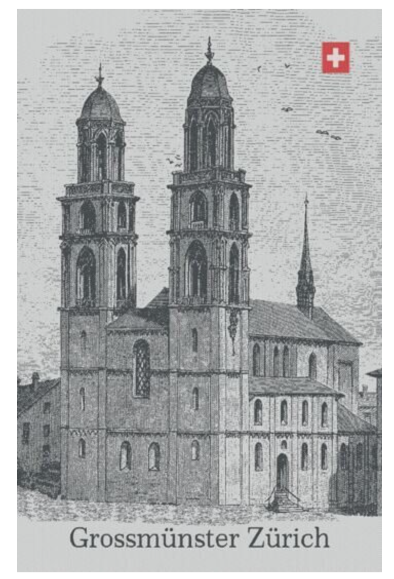 KULTSCHTOFF Küchentuch Grossmünster Zürich Scherli, Grau