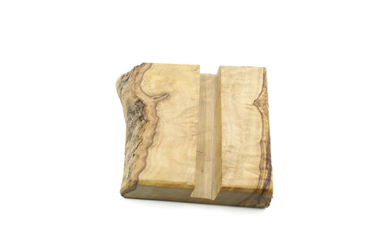 Olive wood mobile phone holder