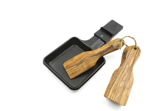 Olive wood spatulas for raclette, set of 6