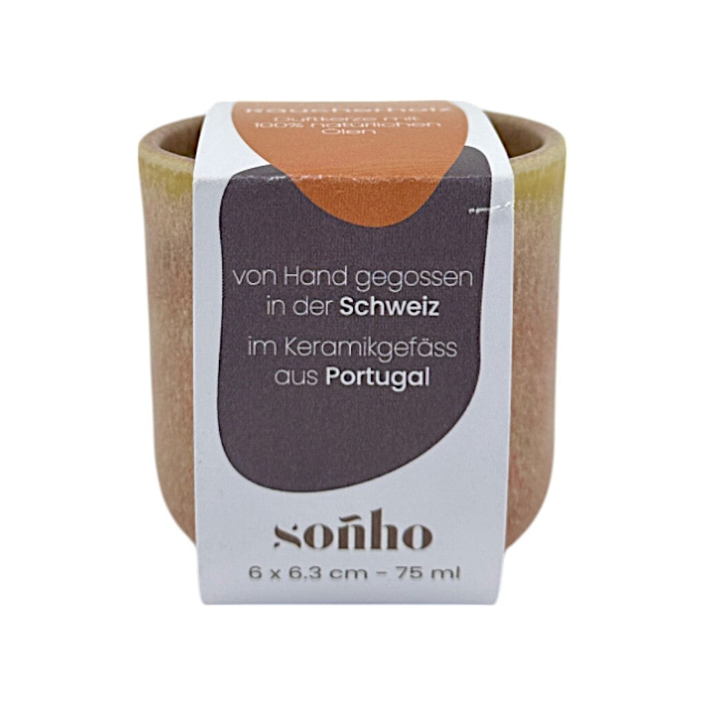 soñho Duftkerze ⌀ 6 cm, Räucherholz