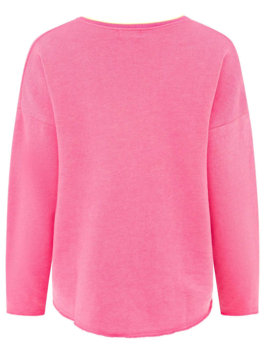 Sweat Pullover Neonkante "Positive Mind" Pink