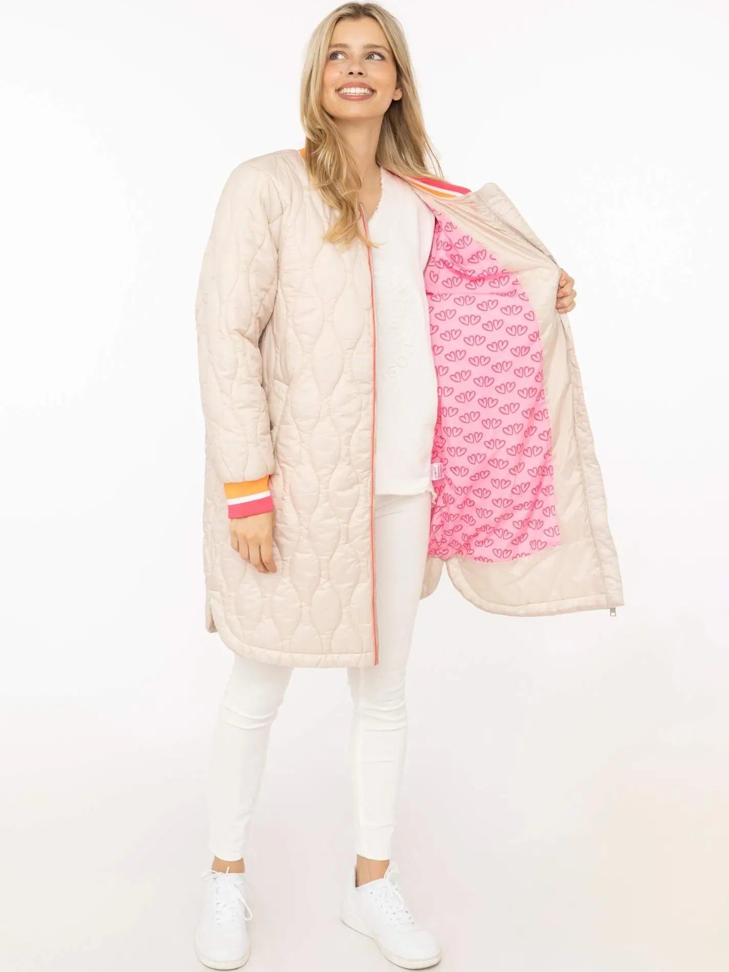 Bombermantel "Shine Hope Smile" beige