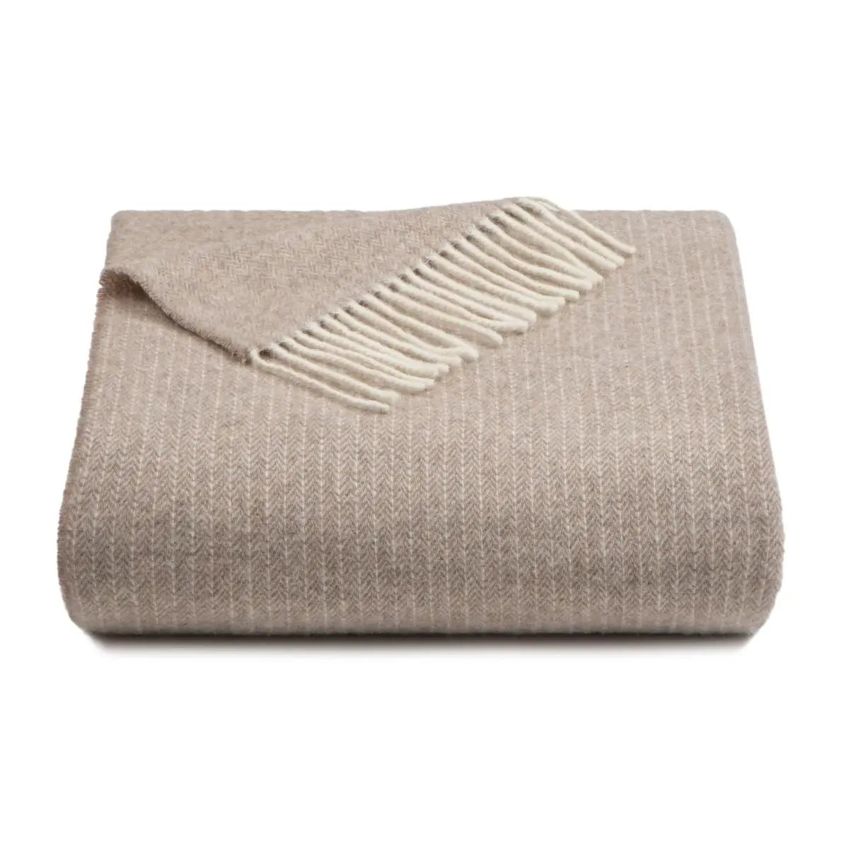 Nitra 100 Throw - Plaid aus recycelter Wolle und Kaschmir taupe