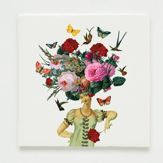 Wandfliese „Madame Florale“ Vintage-Collage