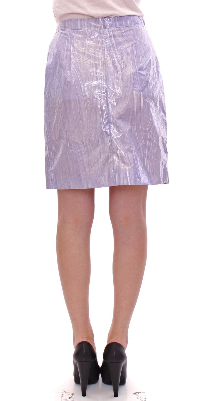 Licia Florio Violetter Wickelrock aus Viskose über dem Knie