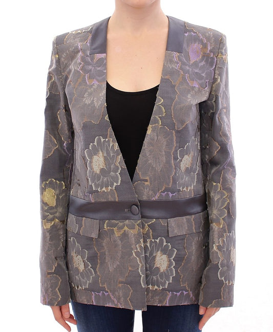 Roberto Fragata Multicolor Blazer aus geblümter Seide und Baumwolle