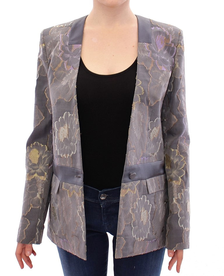 Roberto Fragata Multicolor Blazer aus geblümter Seide und Baumwolle