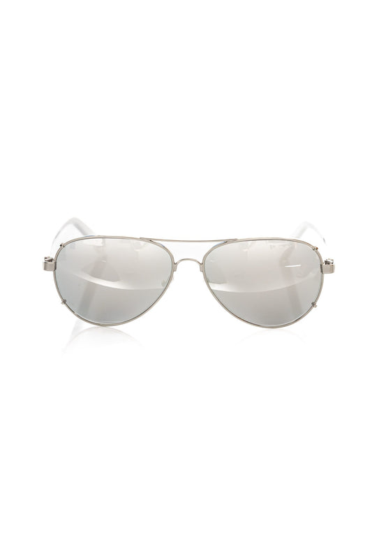 Frankie Morello Silberne Metallfaser Herren-Sonnenbrille