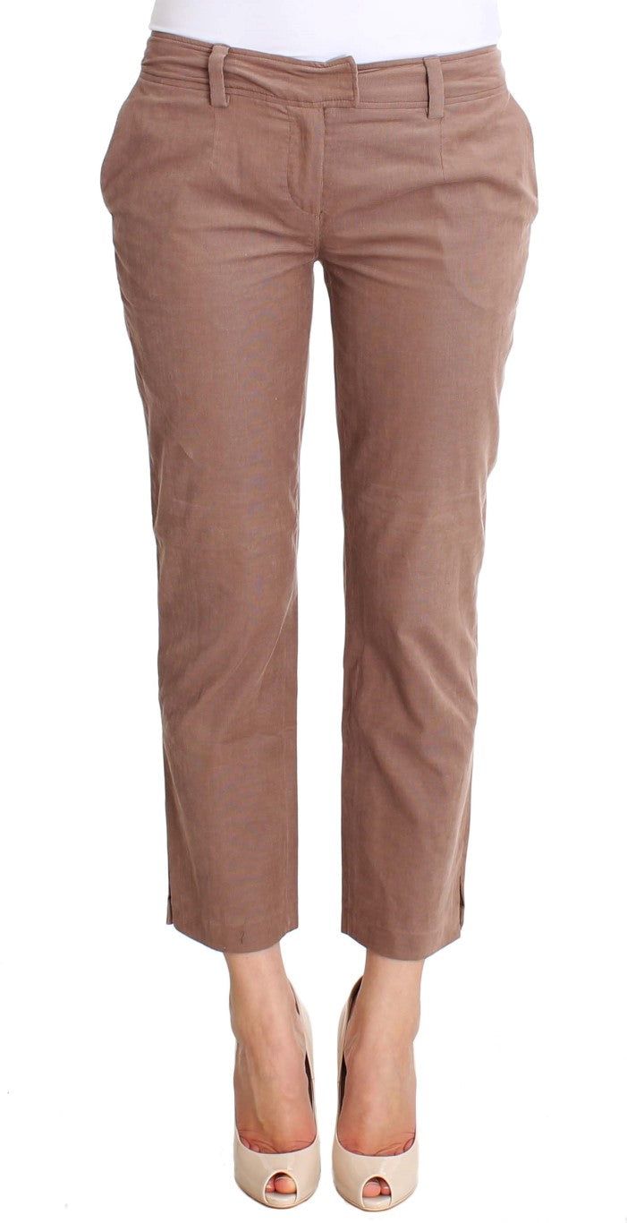 Costume National Braune Cropped-Corduroys-Hose