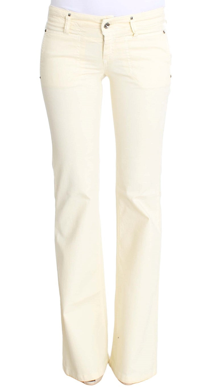 Costume National Weiße Baumwoll-Stretch-Schlagjeans