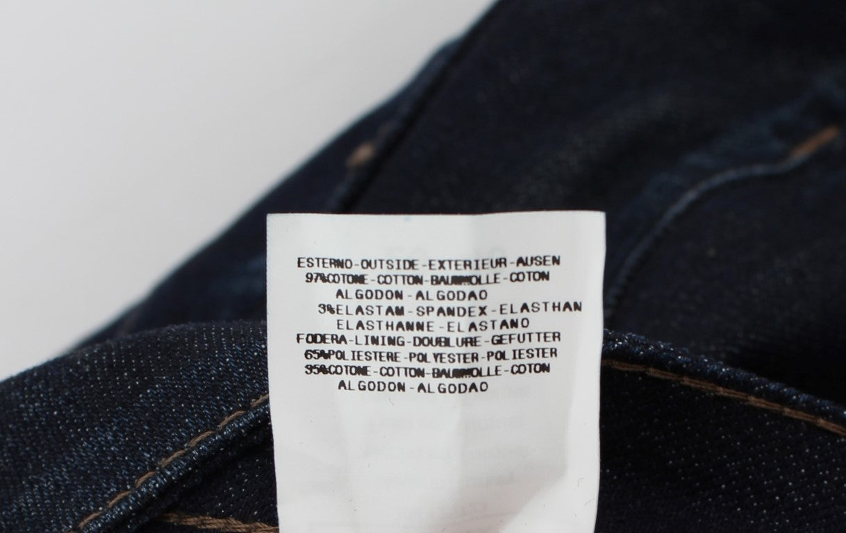 Costume National Blaue Cotton Stretch Slim Fit Jeans