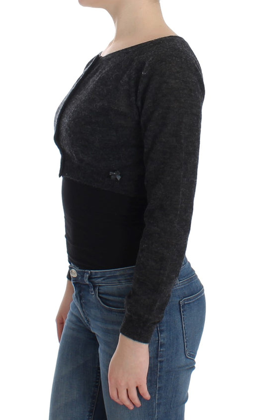 Ermanno Scervino Grauer Strickpullover aus Wolle