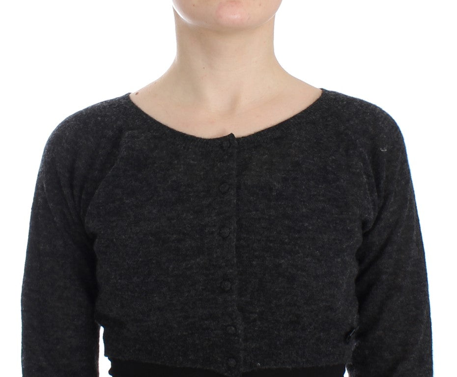 Ermanno Scervino Grauer Strickpullover aus Wolle