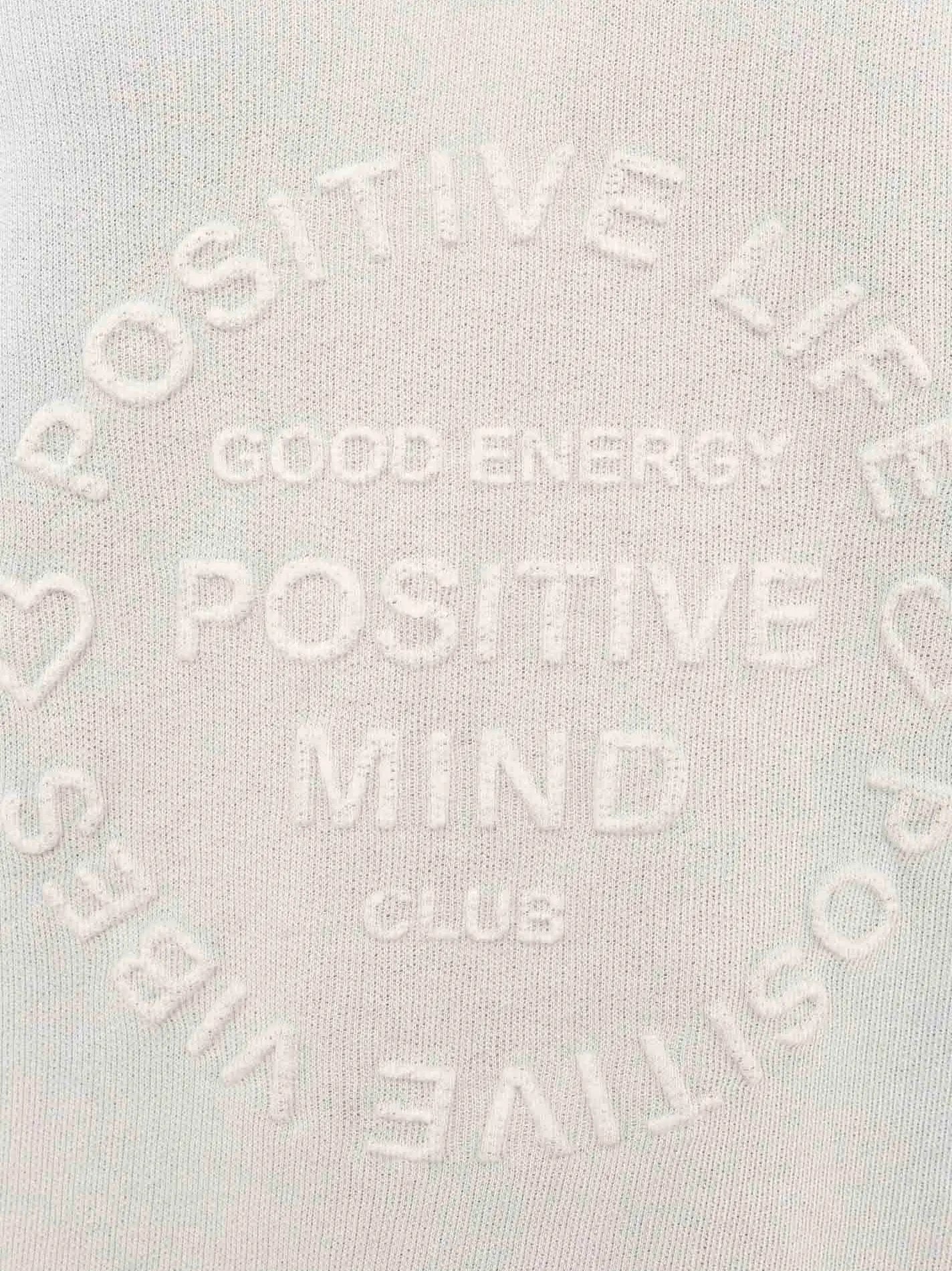 Sweat Pullover Neonkante "Positive Mind" Grau
