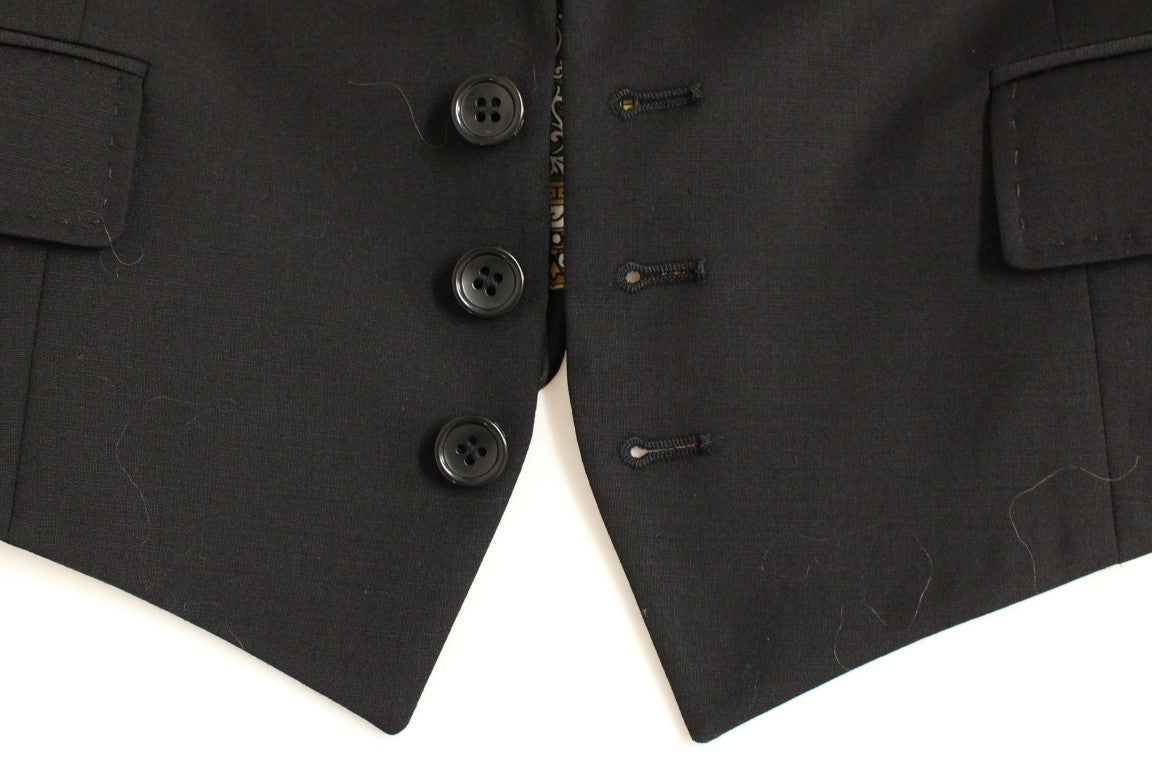 Dolce & Gabbana Schwarze Seidenschal-Blazerjacke