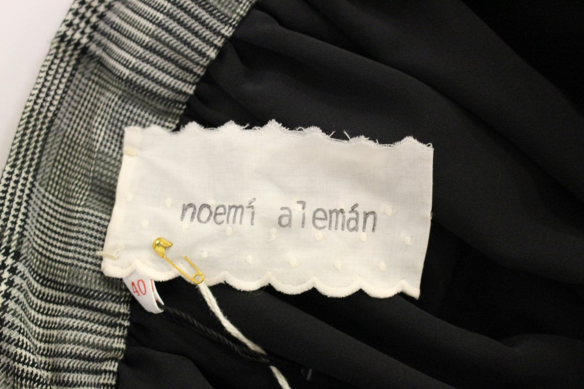 NOEMI ALEMÁN Graue karierte Wollshorts Rock