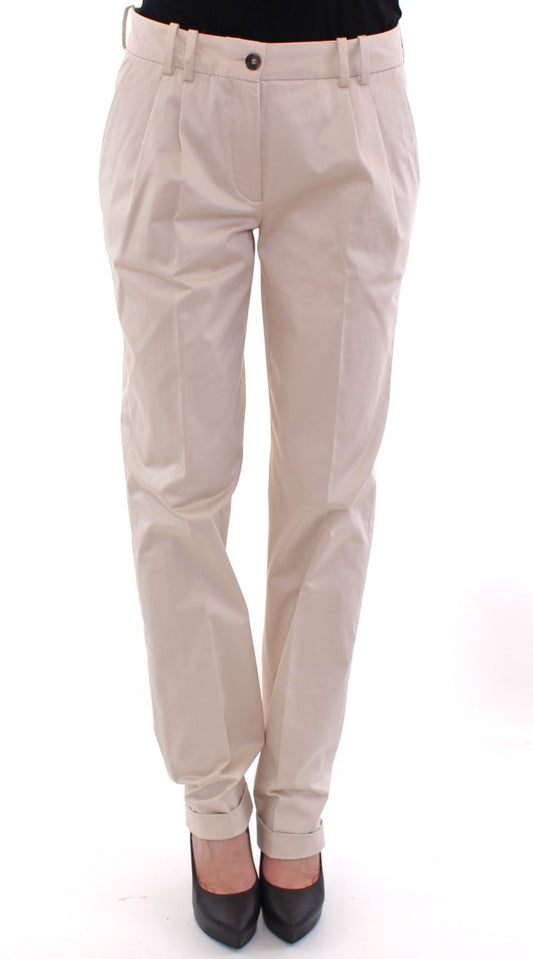 Dolce & Gabbana Beigefarbene Baumwoll-Chino-Hose