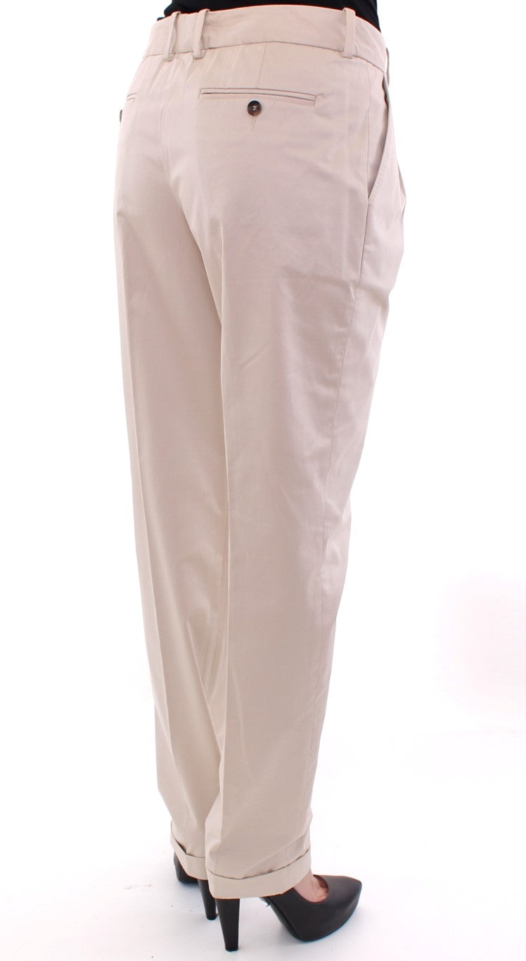 Dolce & Gabbana Beigefarbene Baumwoll-Chino-Hose