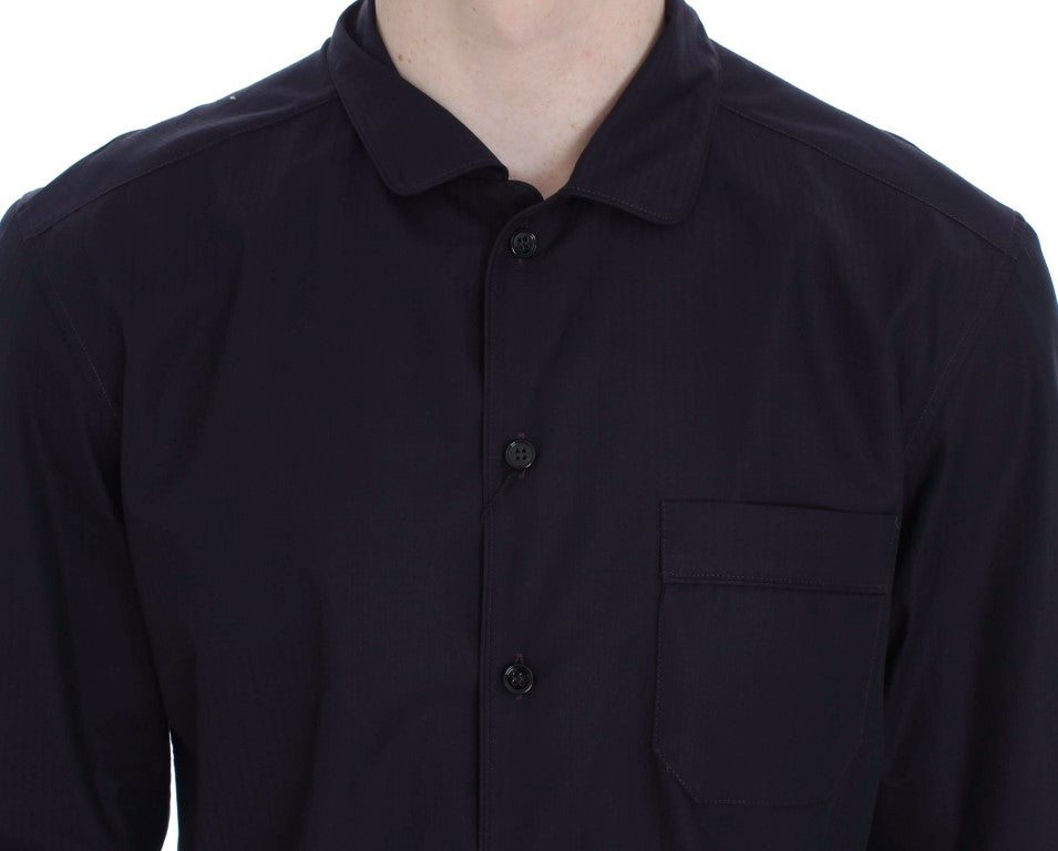 Dolce & Gabbana Lila gestreiftes Pyjama-Lounge-Shirt aus Baumwolle