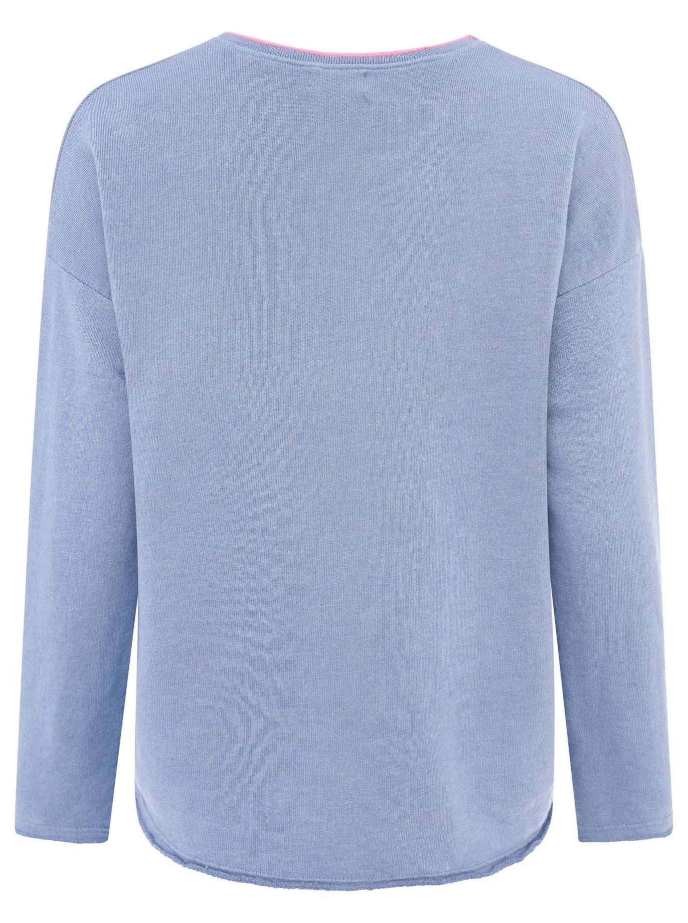 Sweat Pullover Neonkante "Positive Mind" Jeansblau