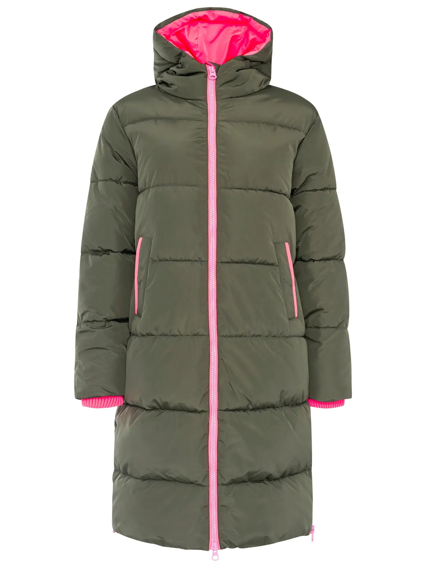 Langer Steppmantel "Cozy" Grün