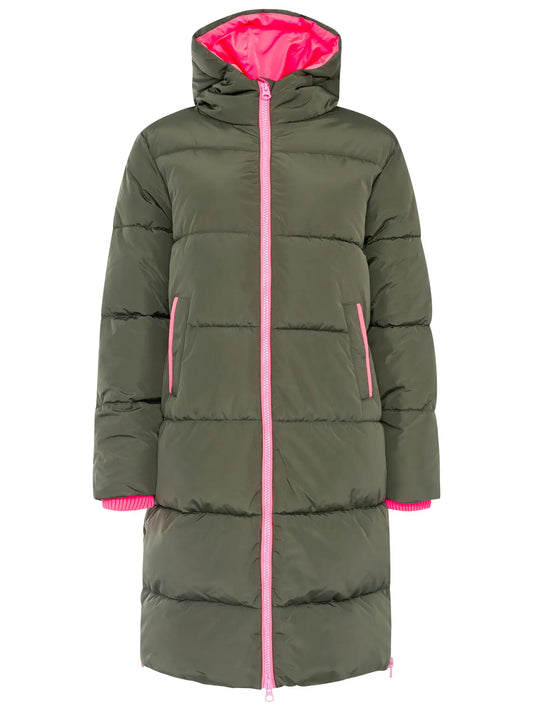 Langer Steppmantel "Cozy" Grün