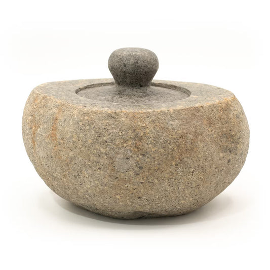 Grosser Erdungs-Topf aus natürlichem Flussstein ca. 15 x 12 cm