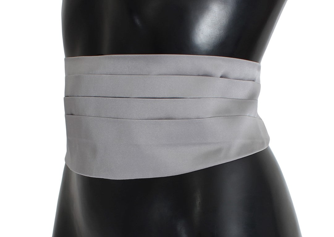 Dolce & Gabbana Grauer Taillengürtel Seidenkummerbund