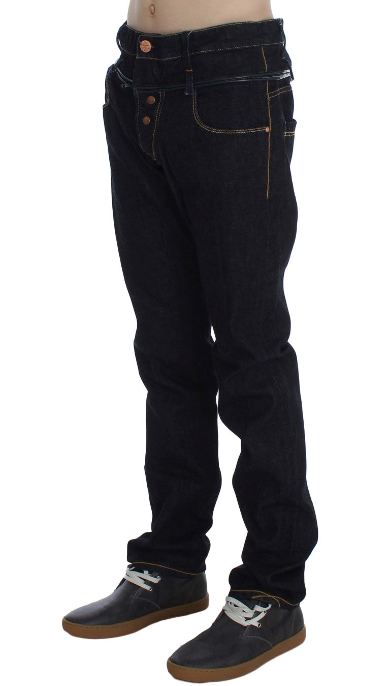 Acht Blaue Baumwolle Regular Straight Fit Jeans