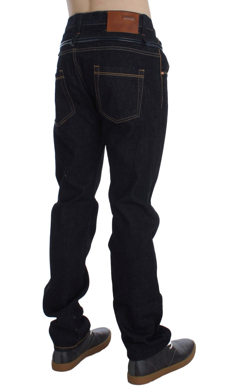 Acht Blaue Baumwolle Regular Straight Fit Jeans