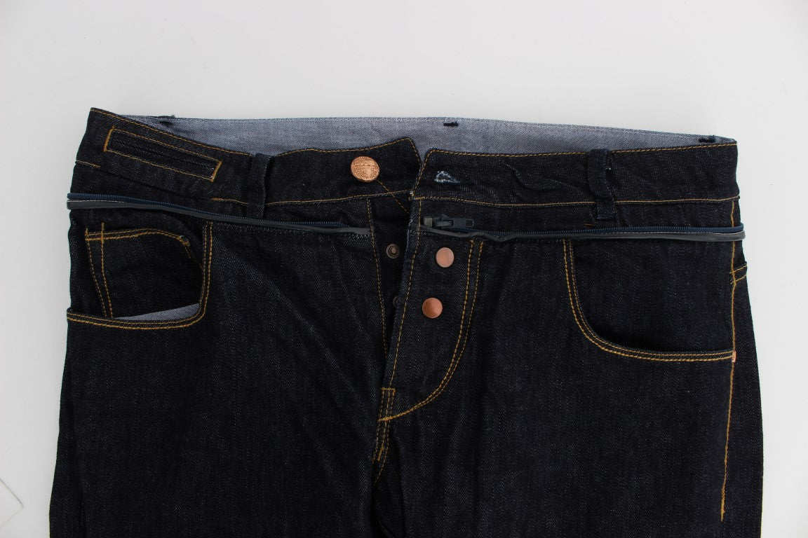 Acht Blaue Baumwolle Regular Straight Fit Jeans