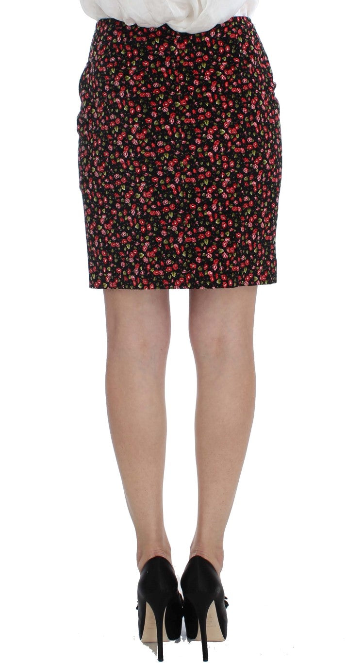 BENCIVENGA Schwarzer Multicolor Floral Anzug