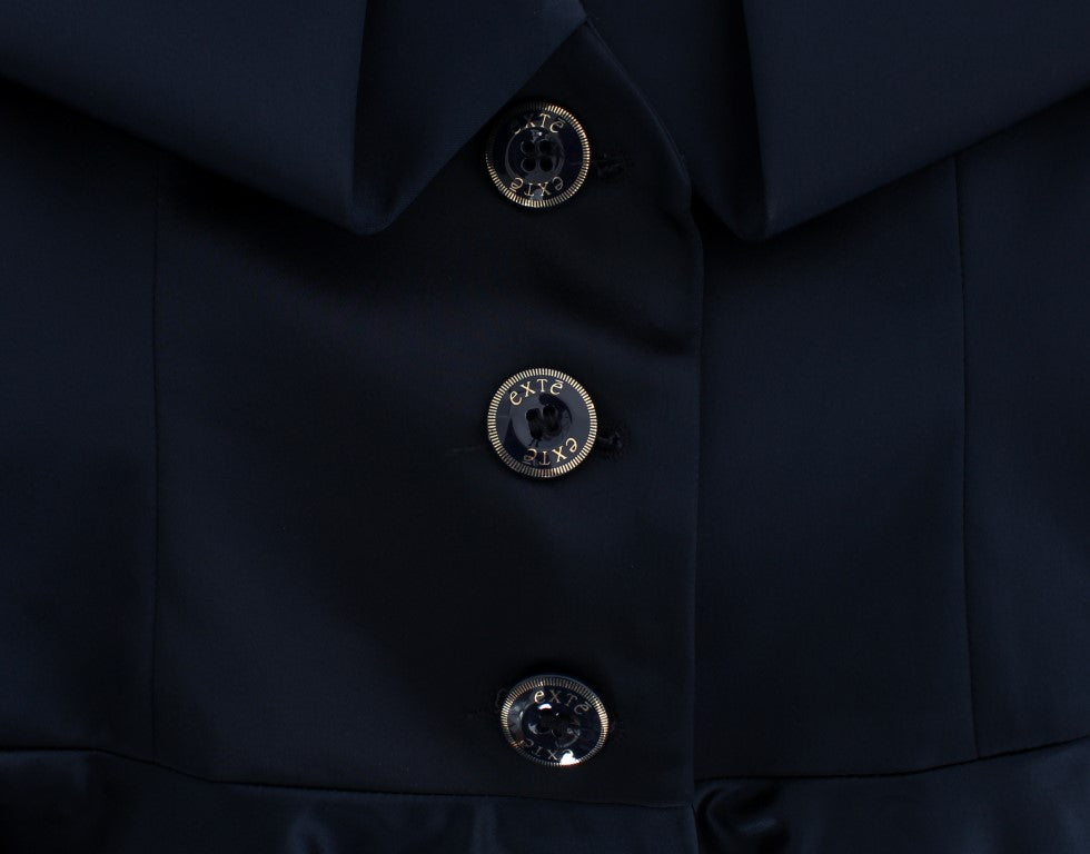 Exte Blaue einreihige Blazerjacke mit drei Knöpfen