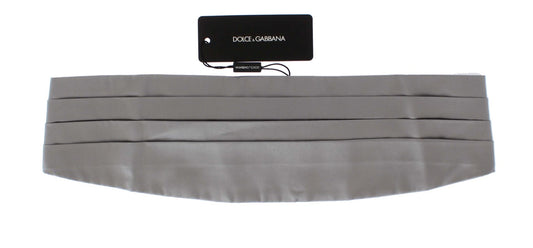 Dolce & Gabbana Silberner breiter Gürtel Seidenkummerbund