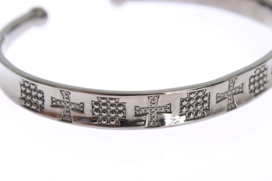 Nialaya Grauer Rhodium 925 Silber-Armreif