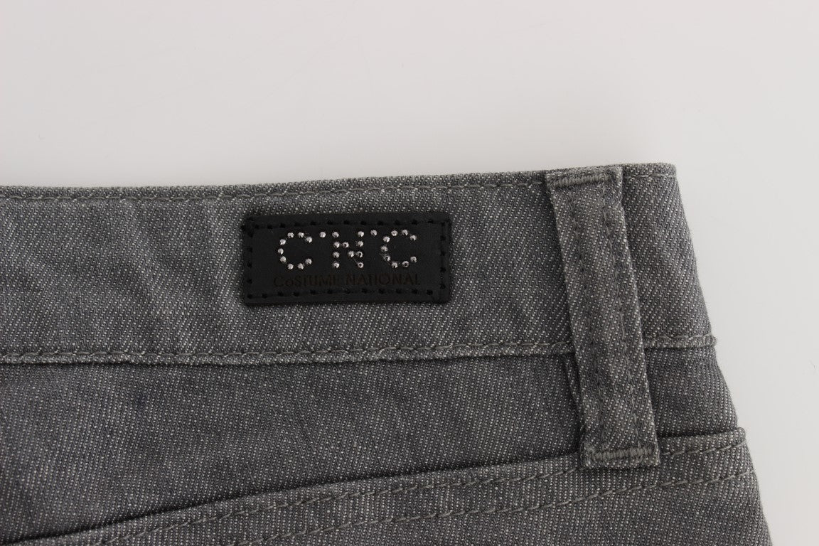 Costume National Graue Slim Fit Jeans aus Baumwollmischung