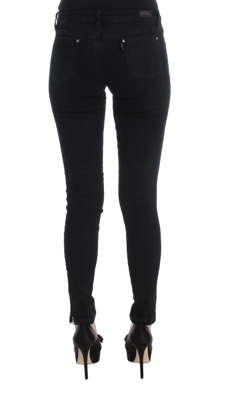 Costume National Schwarze Slim Fit Denim-Jeans aus Baumwolle
