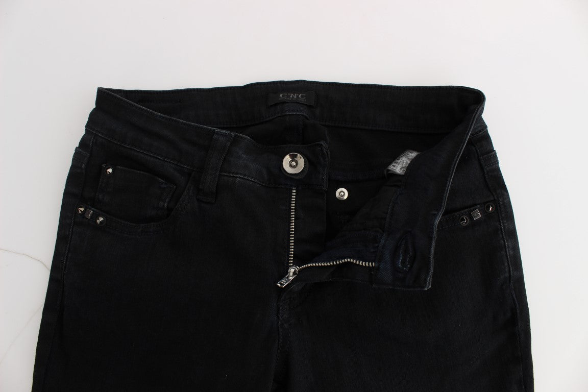 Costume National Schwarze Slim Fit Denim-Jeans aus Baumwolle