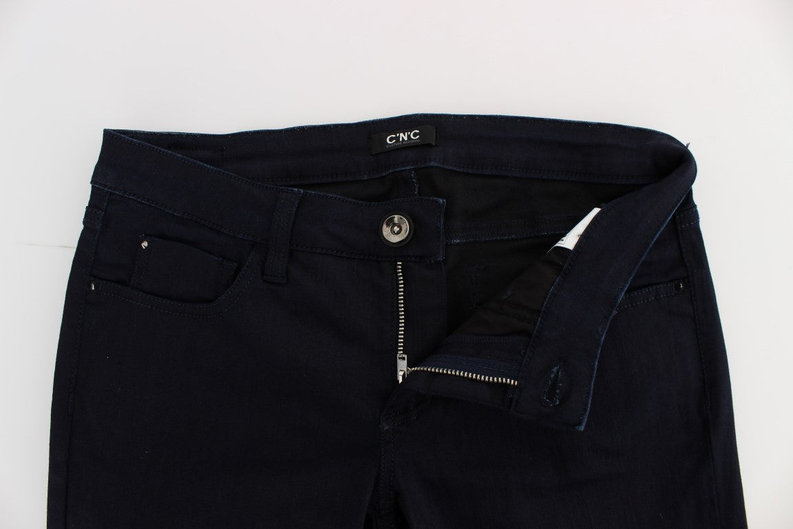 Costume National Blaue Slim Fit Jeans aus Baumwollmischung