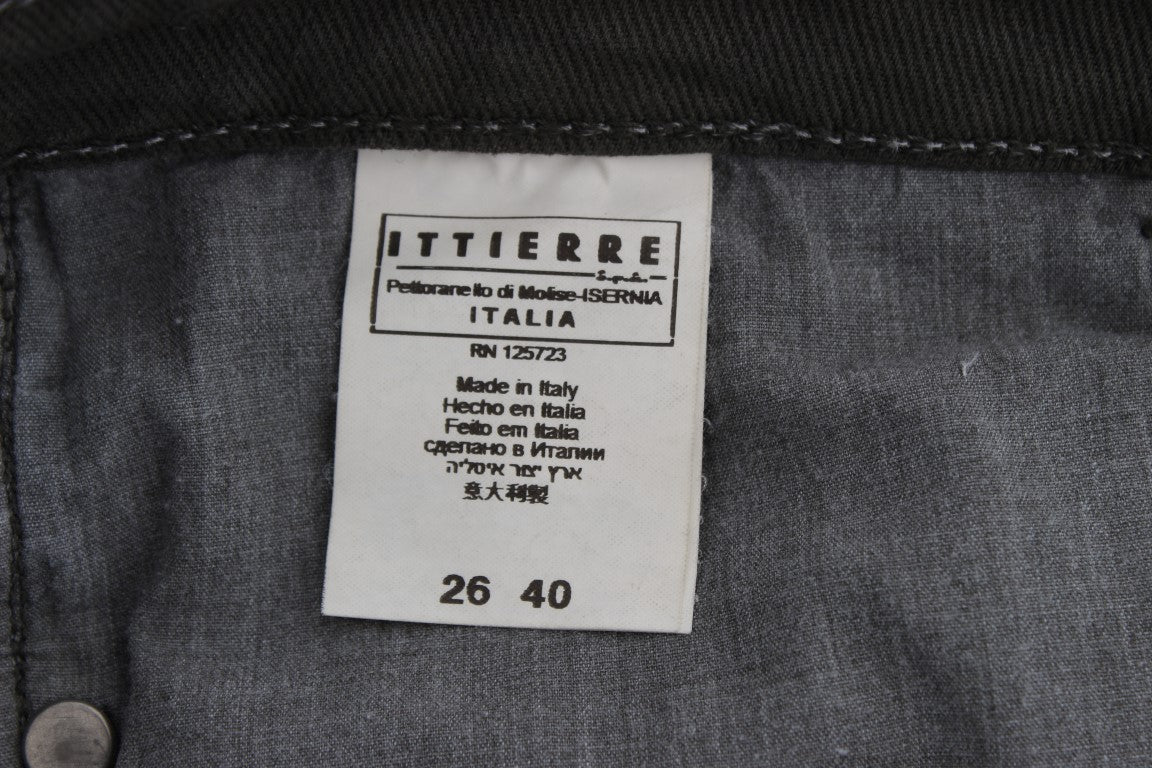 Costume National Grüne Slim Fit Jeans aus Baumwollmischung