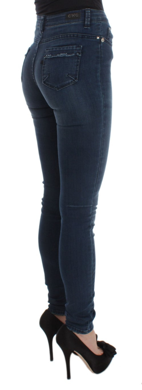 Costume National Blaue Slim Fit Jeans aus Baumwollmischung