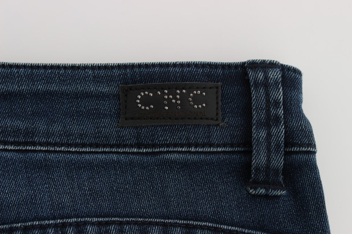 Costume National Blaue Slim Fit Jeans aus Baumwollmischung