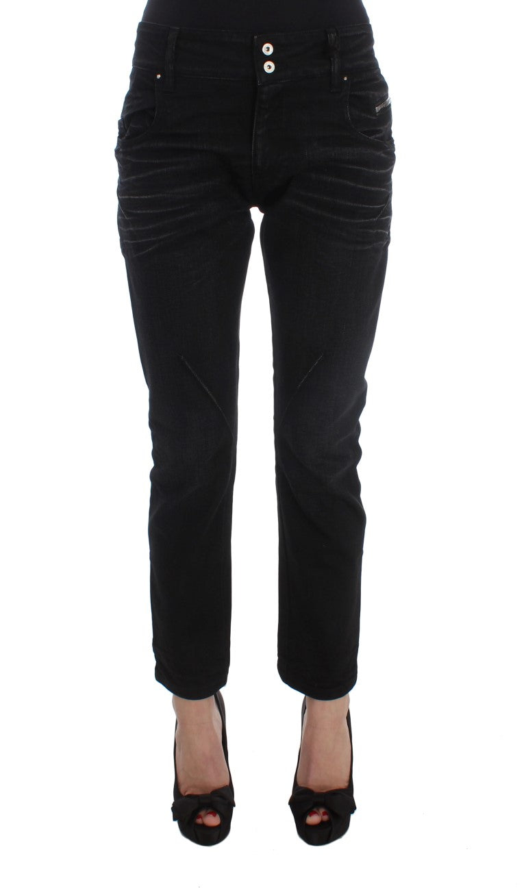 Costume National Schwarze Baumwolle Slouchy Slims Fit Jeans
